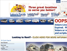Tablet Screenshot of leisurefamilyrvcenters.dealerweb.myrvadvantage.com